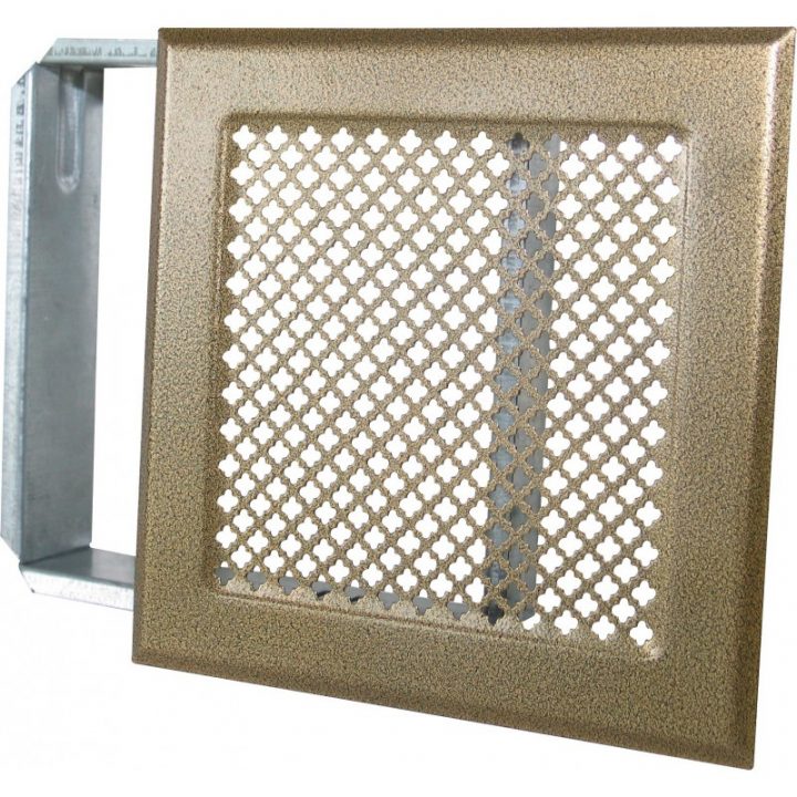 Grille De Cheminée Avec Précadre Dmo – Bronze – Dimensions intérieur Grille D Aération Pour Cheminée