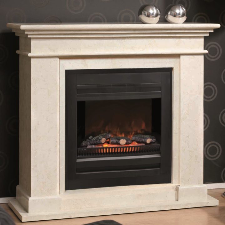 Kos Cheminée En Pierre Reconstituée, Polie, Couleur Blanc serapportantà Manteau De Cheminée D Occasion