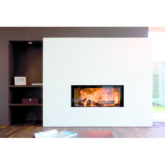 Poêle-Cheminée À Bois Avec Habillage Sur Mesure | Luna dedans Habillage Insert Cheminée