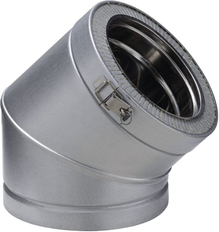 Poujoulat – Coude 45° Double Paroi Pour Conduit De concernant Tube Inox Cheminée Leroy Merlin