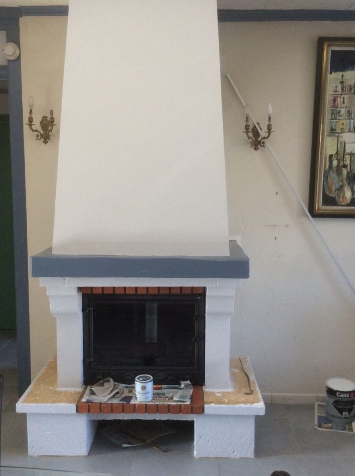 Relooking Cheminée Suite | Cheminée En Brique Relooking pour Moderniser Une Cheminée