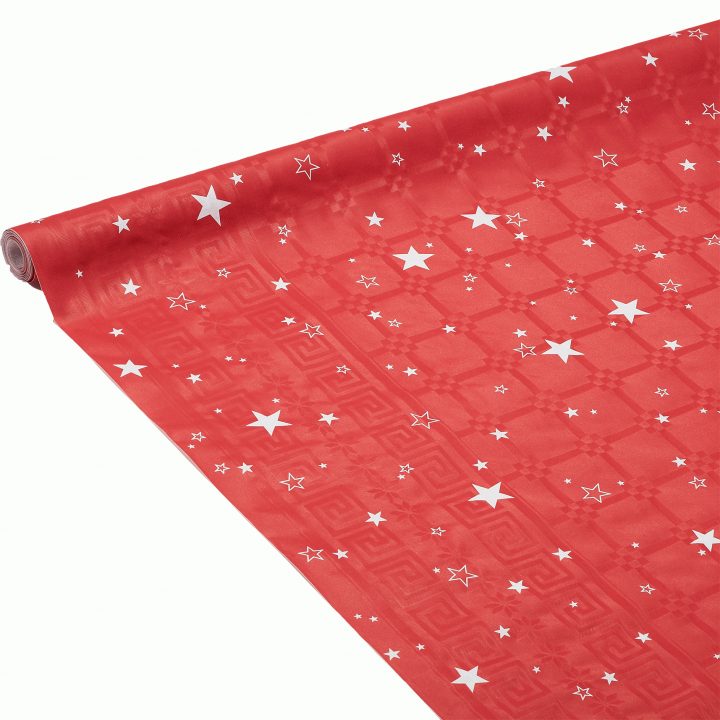 Rouleaux De Nappe Papier Nuit Étoilée Rouge,Nappe En concernant Nappe Et Chemin De Table En Papier