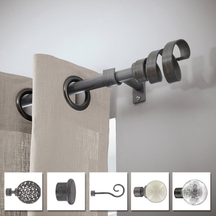 Tringle À Rideau À Composer Inspire Cosy Ff D20 Gris, Fer tout Tringle Chemin De Fer