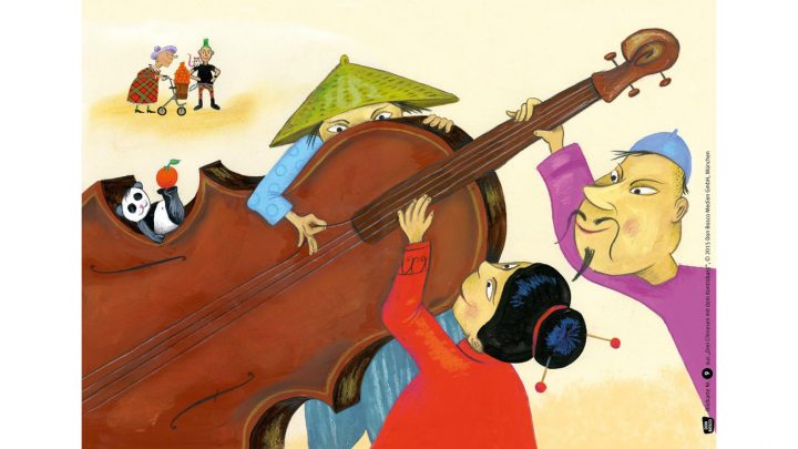 chinesen mit dem kontrabass