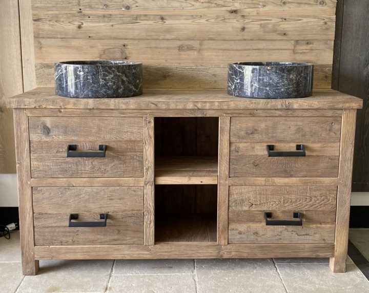 meuble salle de bain bois recyclé