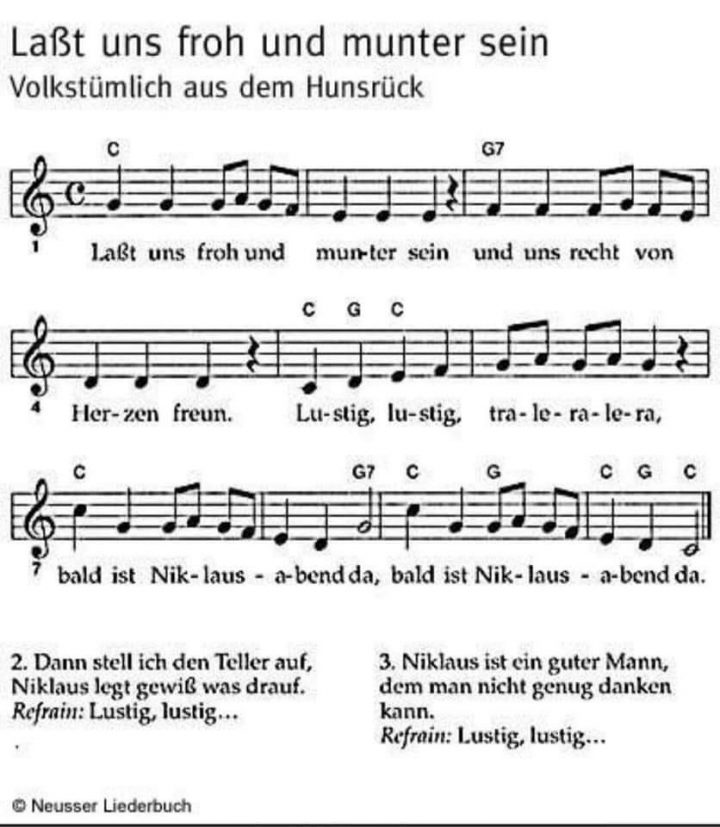 guten tag ich bin der nikolaus noten