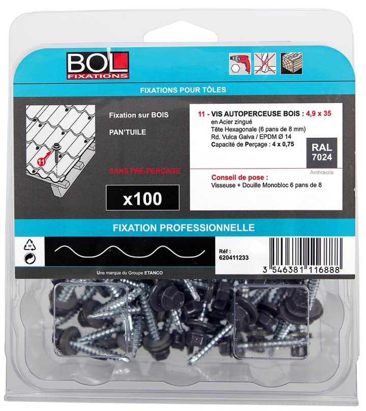 100 Vis Pour Bacs Aciers Support Bois – Gris Graphite à Bac Acier Bricomarché 100 Vis Pour Bacs Aciers Support Bois – Gris Graphite à Bac Acier Bricomarché