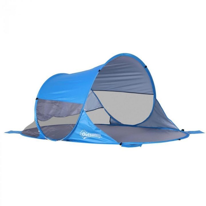 Abri De Plage Tente De Plage Pliable Pop-Up Automatique Instantané  Protection Uv Fenêtre Arrière Grand Tapis De Sol Bleu Ciel tout Hamac Chat Fenêtre Gifi