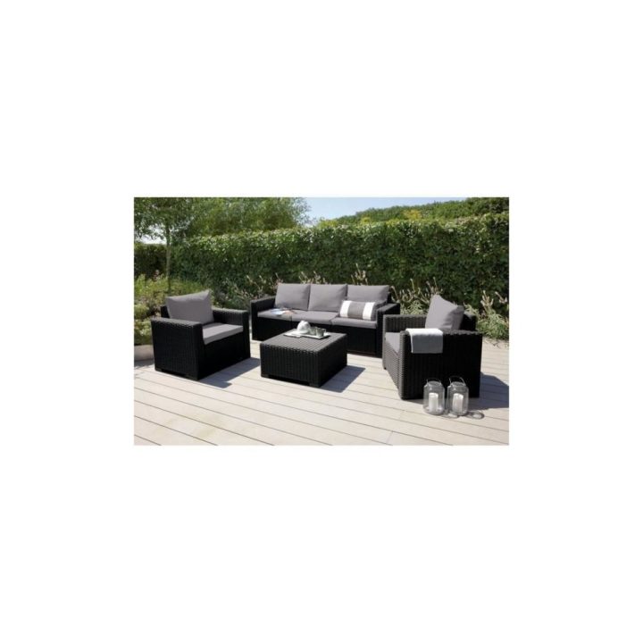 Allibert-Jardin – Allibert Salon De Jardin California 5 dedans &quot;Salon De Jardin En Imitation Résine Tressée Allibert 5 Personnes California