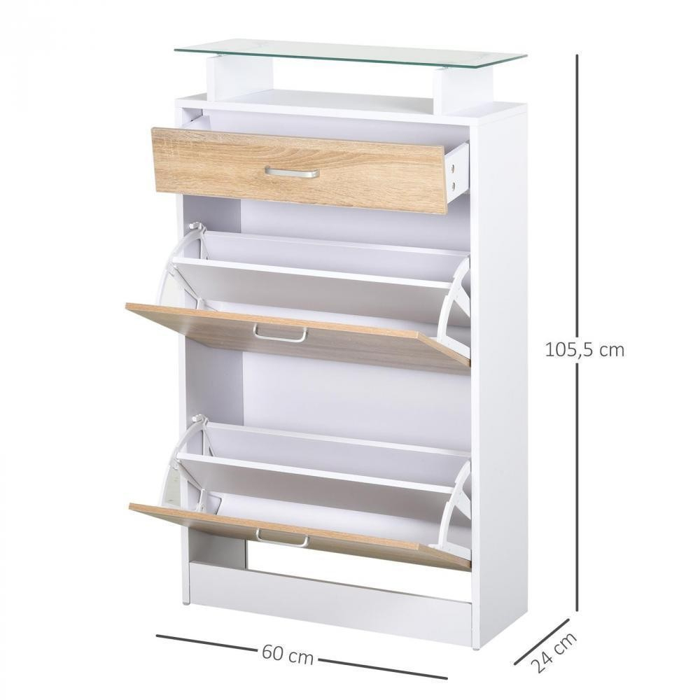 Armoire À Chaussures Organisateur De Luxe Pour Chaussures 2 Portes Abattantes 2 Compartiments, Tiroir, Étagère Verre Panneaux Particules Chêne Blanc à Étagère Télescopique Gifi Armoire À Chaussures Organisateur De Luxe Pour Chaussures 2 Portes Abattantes 2 Compartiments, Tiroir, Étagère Verre Panneaux Particules Chêne Blanc à Étagère Télescopique Gifi