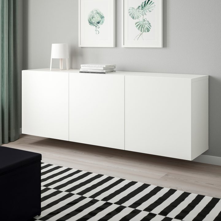 Bestå Combinaison Rangement Murale – Blanc/Lappviken Blanc 180X42X64 Cm concernant Buffet Blanc Laqué Ikea