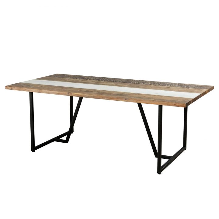 Bobochic Table 200 Cm Bois Acacia Et Pieds En Métal Ropa destiné Table Bois Métal Conforama