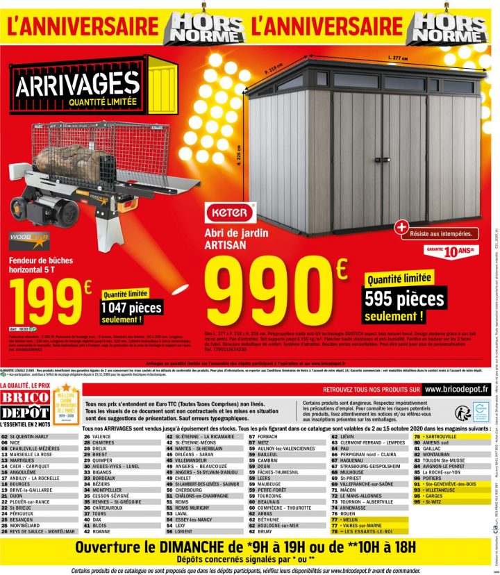 Brico Dépôt Catalogue Actuel 02.10 – 15.10.2020 [20 encequiconcerne Abri Bûches Brico Depot