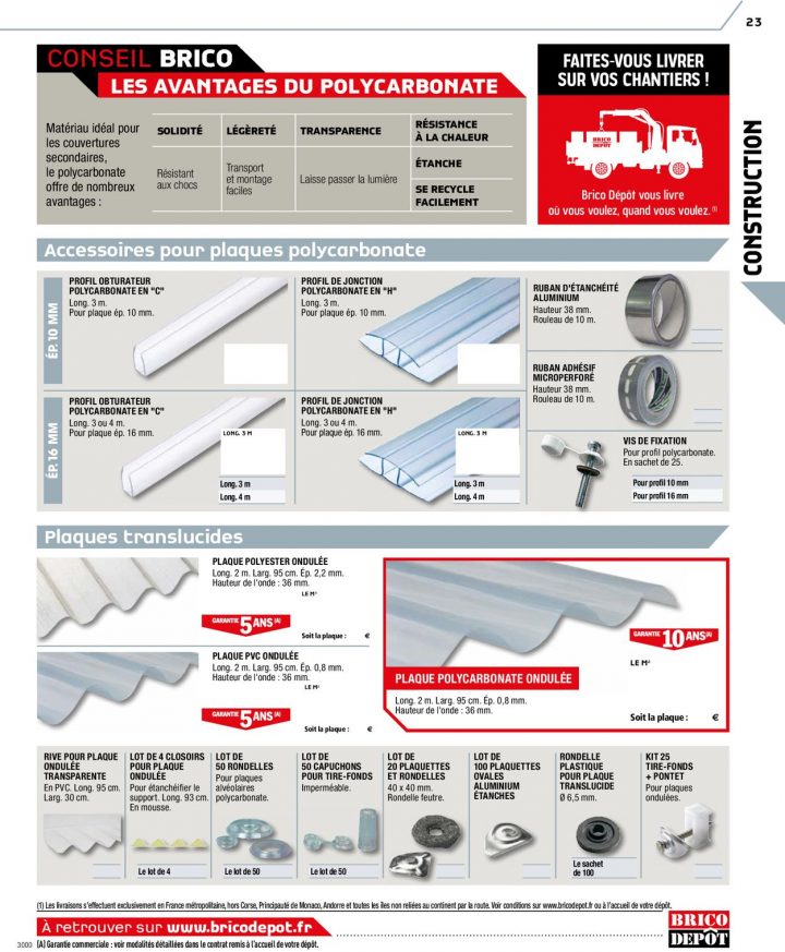 Brico Dépôt Catalogue Actuel 20.08 – 03.03.2021 [23 tout Plaque Plastique Transparent Brico Dépôt
