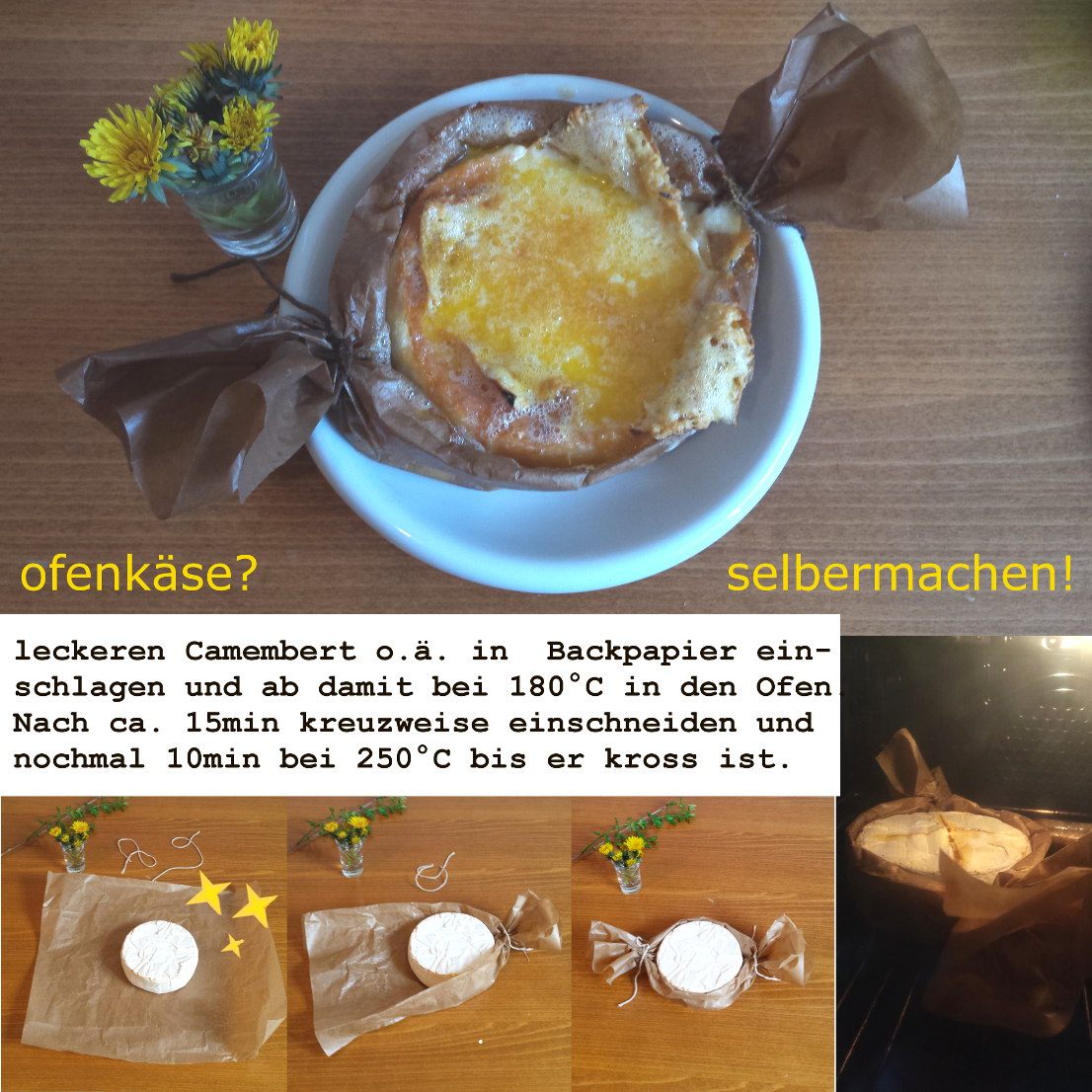 ofenkäse wie lange im ofen