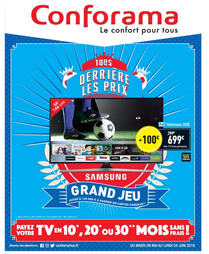 Calaméo – Catalogue Conforama Mai 2018 pour Meuble Tv Avec Enceinte Integre Conforama