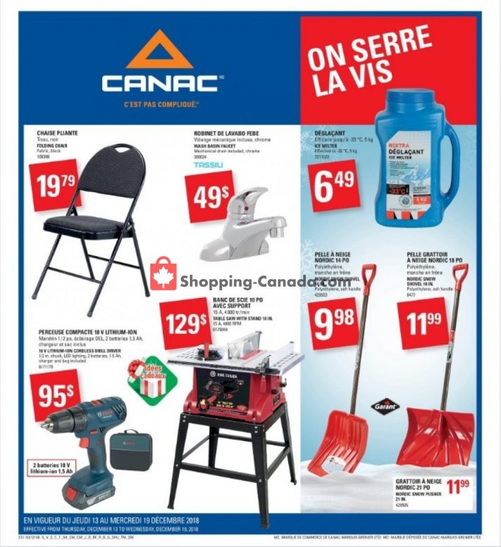 Canac Canada, Flyer – (On Serre La Vis): December 13 destiné Serre Canac Canac Canada, Flyer – (On Serre La Vis): December 13 destiné Serre Canac