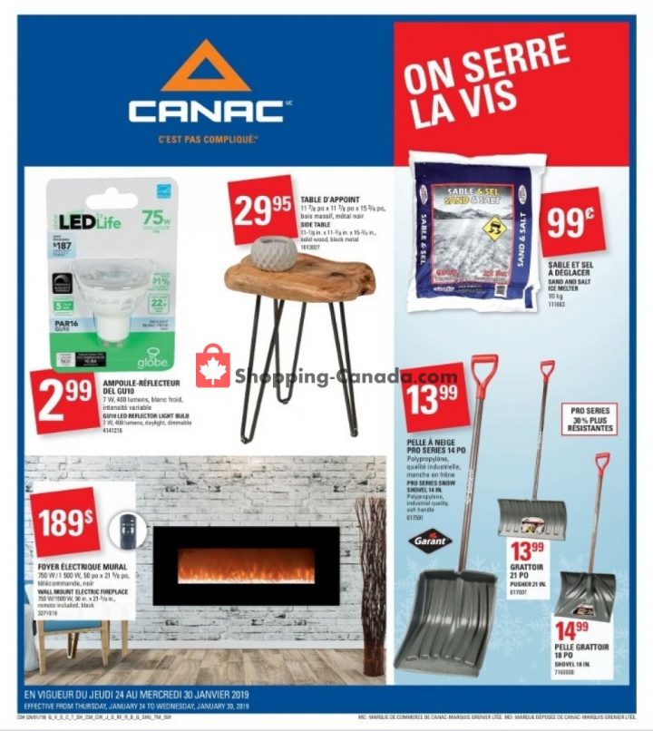 Canac Canada, Flyer – (On Serre La Vis): January 24 avec Serre Canac Canac Canada, Flyer – (On Serre La Vis): January 24 avec Serre Canac