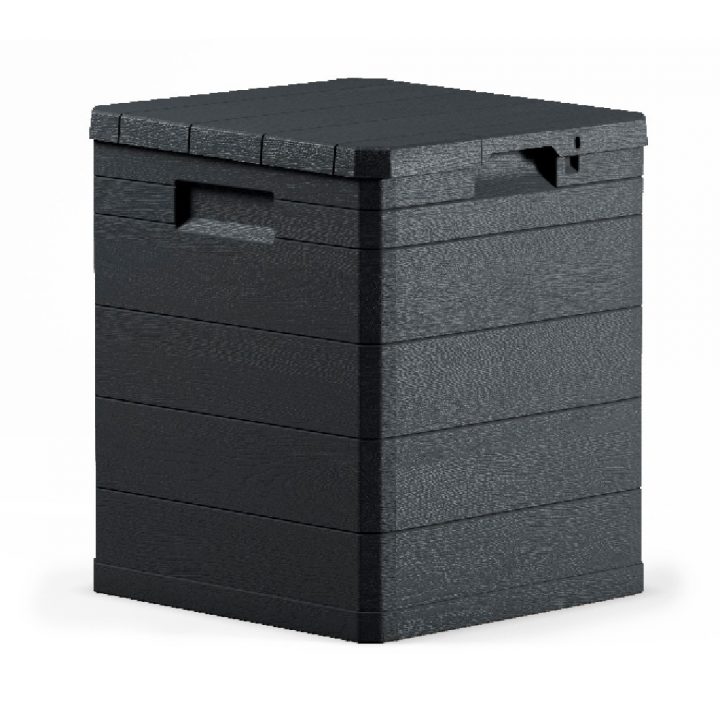 Coffre 90 L Noir avec Armoire Extérieur Balcon Gifi