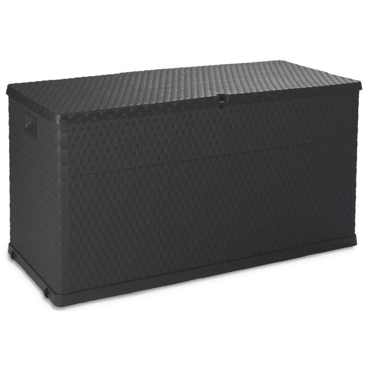 Coffre De Rangement Extérieur 420 L Imitation Osier Noir avec Armoire Pvc Gifi Coffre De Rangement Extérieur 420 L Imitation Osier Noir avec Armoire Pvc Gifi
