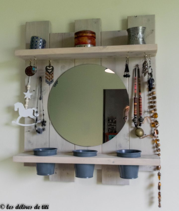 Coiffeuse Murale Palette Décoration | Étagère Salle De Bain pour Coiffeuse En Palette