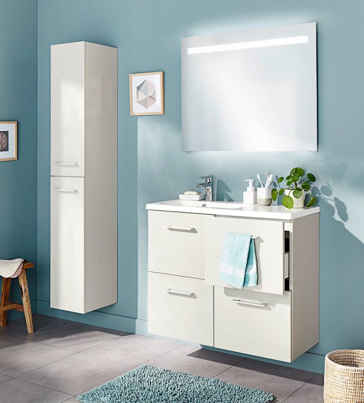 Colonne Sable Mdf 2 Portes 170X30X30 Cm concernant Armoire De Toilette Bricomarché