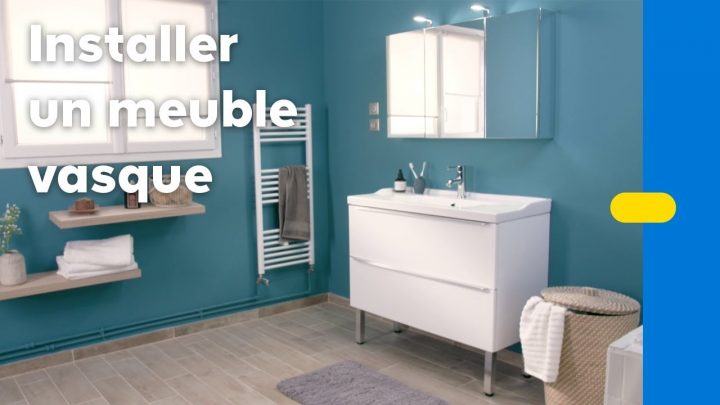 Comment Poser Un Meuble Vasque Dans Une Salle De Bains ? (Castorama) serapportantà Armoire De Toilette Allibert Castorama