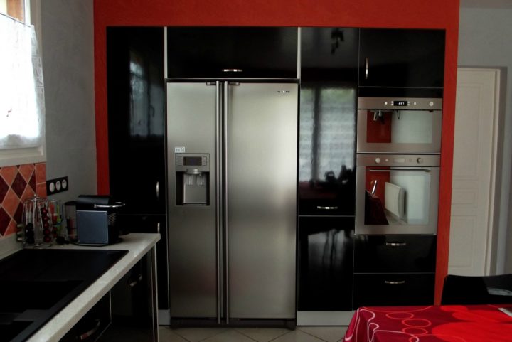 Cuisine Stratifié Noir Brillant. – Menuiserie Sébastien Ducamp intérieur Meuble Cuisine Pour Frigo Americain Cuisine Stratifié Noir Brillant. – Menuiserie Sébastien Ducamp intérieur Meuble Cuisine Pour Frigo Americain