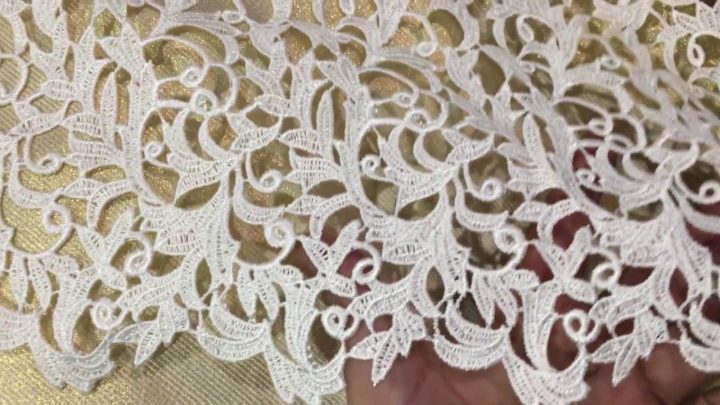 Dentelle Guipure Au Mètre En Grande Largeur Ivoire, Pour intérieur Guipure Au Mètre