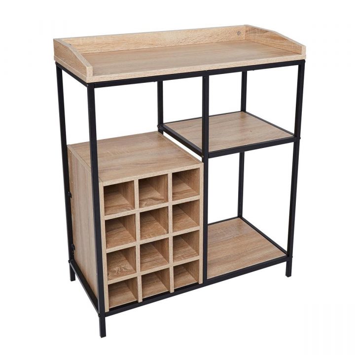 Desserte De Cuisine Urban – 70 X H 82 X 34 Cm – Marron, Noir tout Meuble Industriel La Foir&#039;Fouille