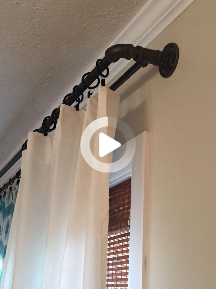 Diy Doppelte Industrielle Rohrvorhangstange. | Décoration tout Tringle Industrielle