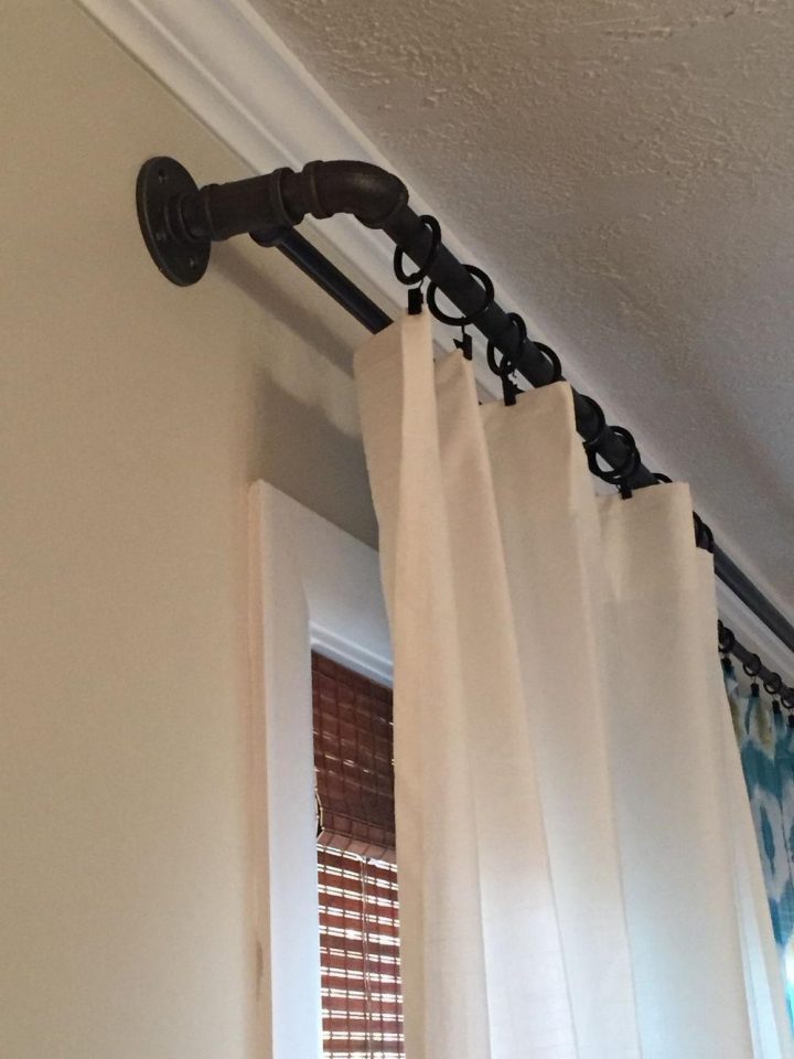 Diy Double Industrielle Conduit À Une Tringle À Rideaux à Tringle Industrielle