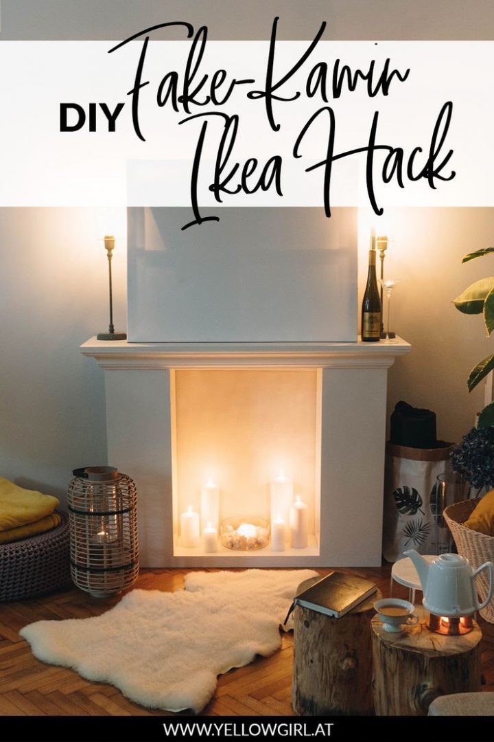 Diy Fake Kamin Aus Regalen – Ikea Hack – Das Diy-Lifestyle pour Manteau De Cheminée Décorative Ikea