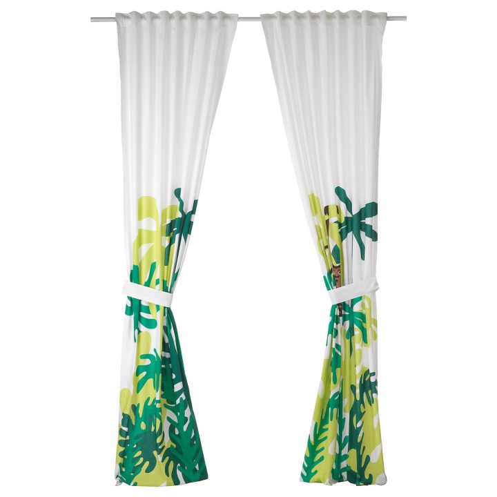 Djungelskog Rideaux+Embrasses, 2 Pcs – Singe/Vert 120X300 Cm avec Rideaux Chambre Bébé Ikea Djungelskog Rideaux+Embrasses, 2 Pcs – Singe/Vert 120X300 Cm avec Rideaux Chambre Bébé Ikea
