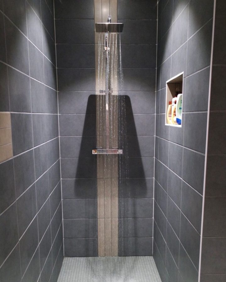 Douche À L'Italienne Avec Niche De Rangement | Door Handles avec Douche Italienne Ikea