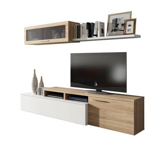 Ensemble Meuble Tv Dangle Ou Droit Nexia Bois Et Blanc avec Meuble Tv Bibliothèque But Ensemble Meuble Tv Dangle Ou Droit Nexia Bois Et Blanc avec Meuble Tv Bibliothèque But