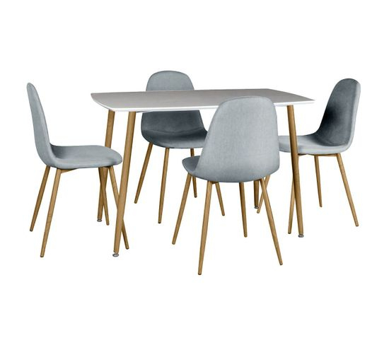 Ensemble Table + 4 Chaises Gris Clair – Winter serapportantà But Chaises Ensemble Table + 4 Chaises Gris Clair – Winter serapportantà But Chaises