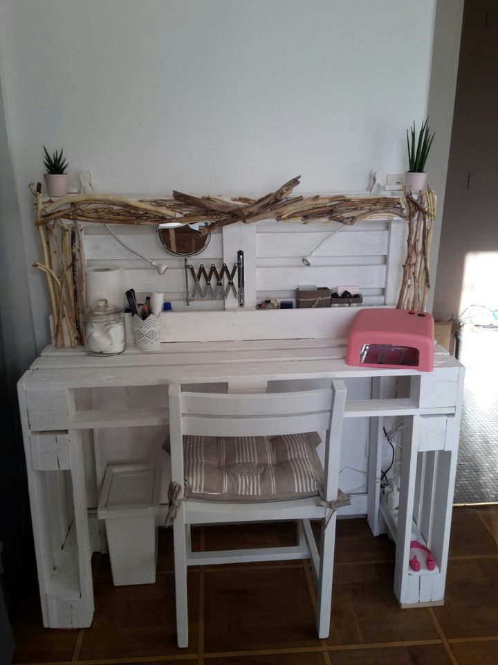 Épinglé Par Florence Rey Sur Make Up Vanity'S | Idée Chambre avec Coiffeuse En Palette