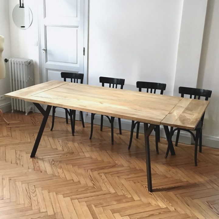 Épinglé Sur Table A Rallonge tout Table Bois Métal Conforama