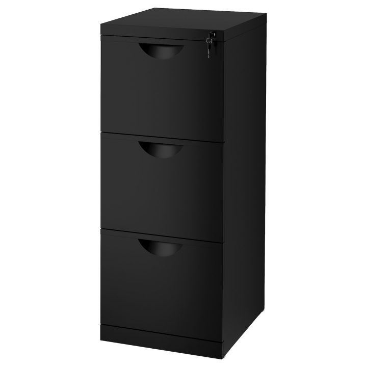 Erik Armoire À Dossiers – Noir 41X104 Cm intérieur Classeur À Rideaux Ikea