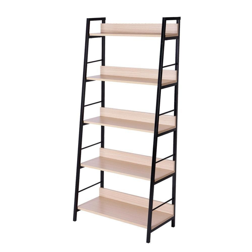 Étagère Bibliothèque Style Industriel Incliné 5 Niveaux 70L X 35L X 150H Cm Coloris Chêne Clair Noir avec Étagère Plastique Gifi Étagère Bibliothèque Style Industriel Incliné 5 Niveaux 70L X 35L X 150H Cm Coloris Chêne Clair Noir avec Étagère Plastique Gifi