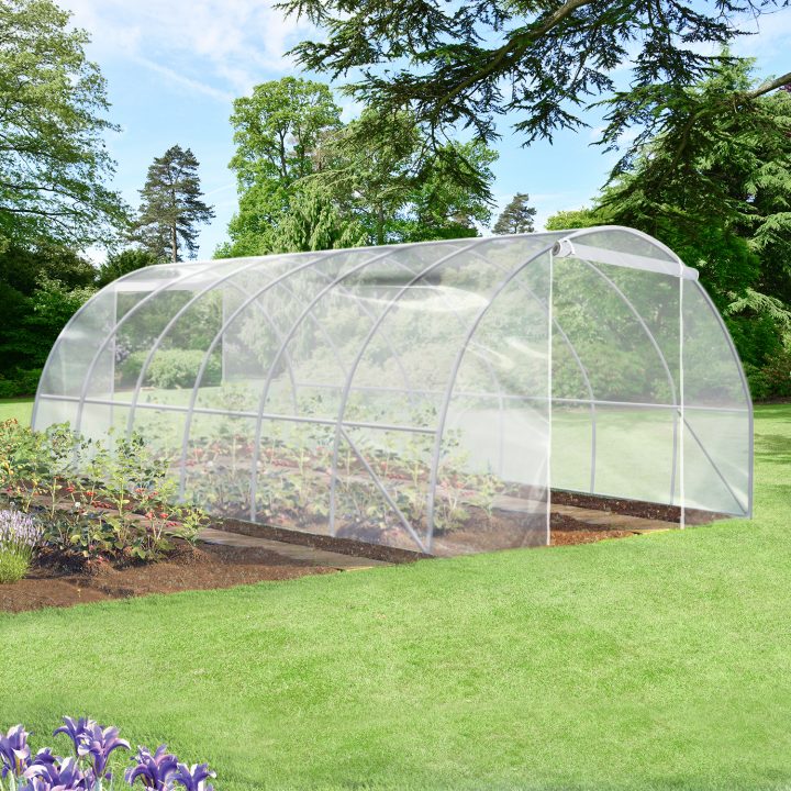 Grande Serre Tunnel Horticole Maraichère 18 M² 6X3X2M Bâche Pvc 200 dedans Serre De Jardin 18M2 200G/M2