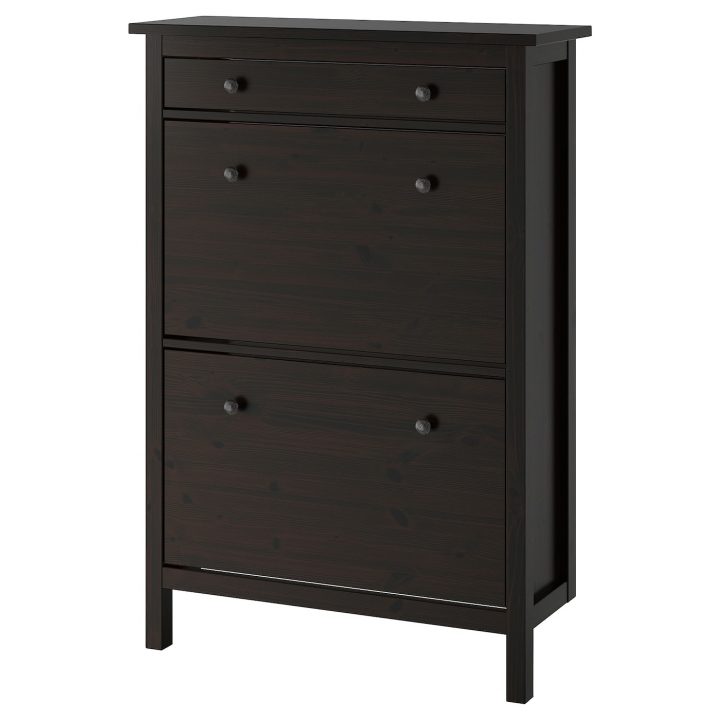 Hemnes Armoire À Chaussures 2 Casiers – Brun Noir 89X127 Cm concernant Meuble Profondeur 20 Cm – Ikea