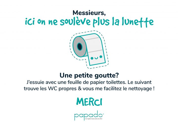 Ici, On Ne Soulève Plus La Lunette ! – Papado • Lunettes Wc avec Affiche Toilette Propre