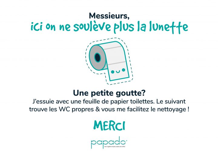 Ici, On Ne Soulève Plus La Lunette ! – Papado • Lunettes Wc avec Affiche Toilette Propre