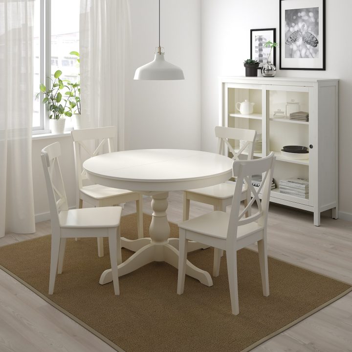 Ingatorp Table Extensible – Blanc 110/155 Cm dedans Table Ronde Ikea Blanche