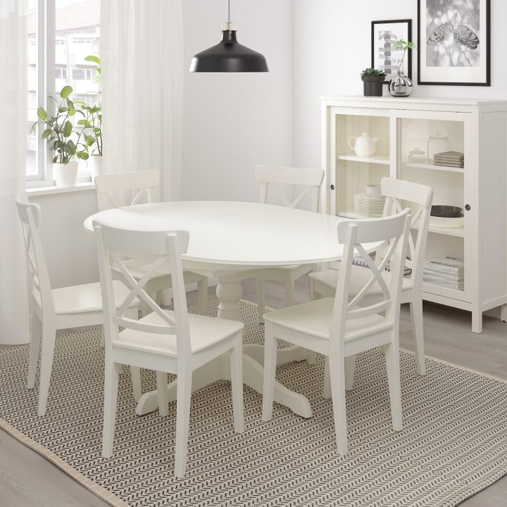 Ingatorp Table Extensible – Blanc 110/155 Cm destiné Table Ronde Ikea Blanche