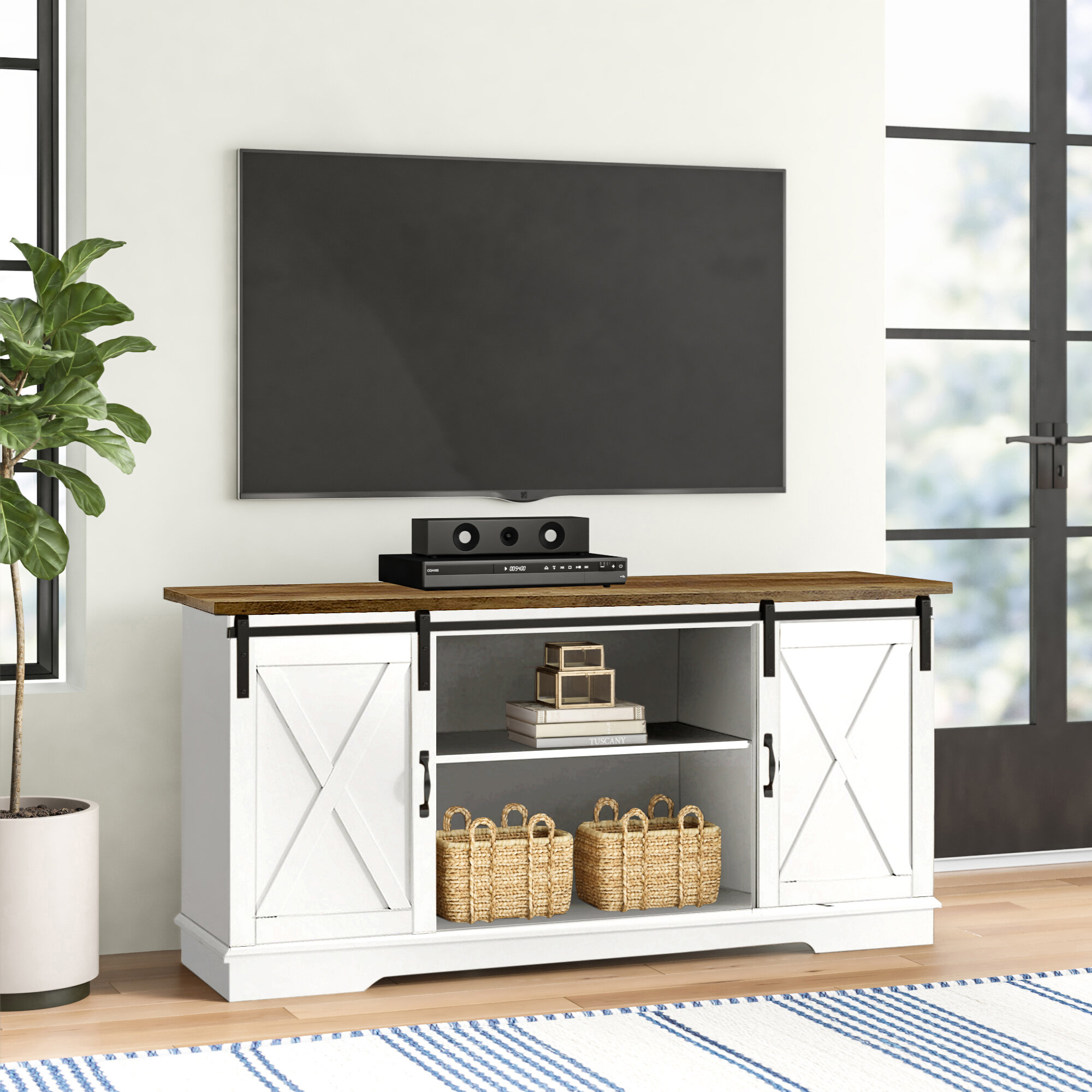 Laurel Foundry Modern Farmhouse Berene Tv Stand For Tvs Up