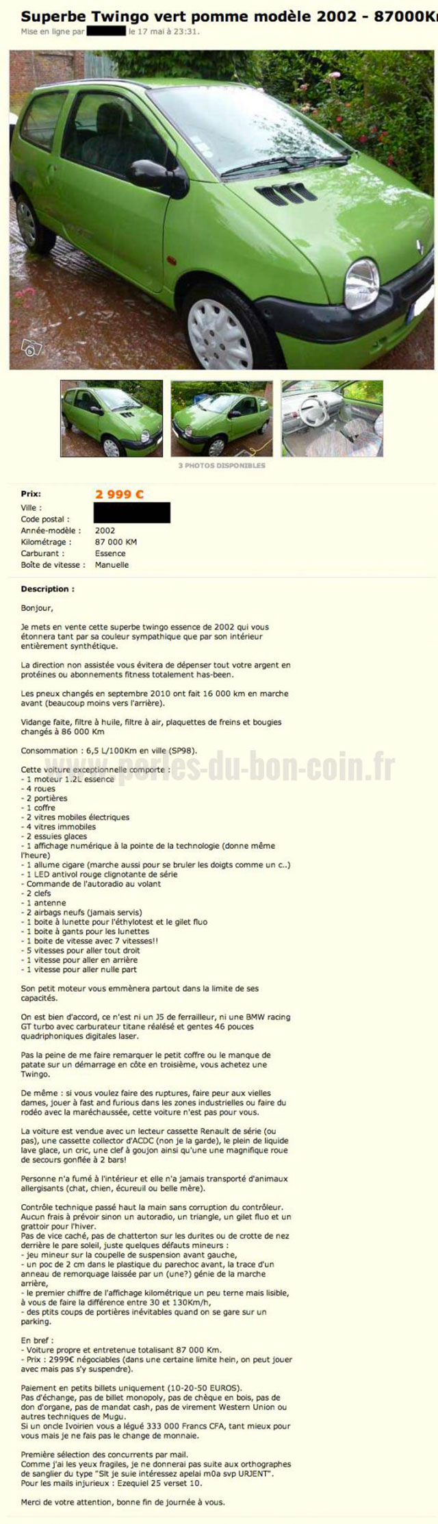 Le Bon Coin : Top 10 Des Pires Annonces Du Site dedans Le Bon Coin 87