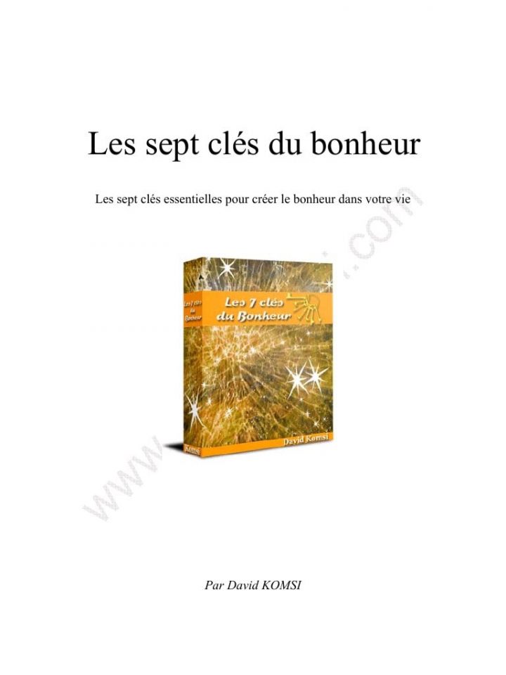 Les Sept Cles Du Bonheur Par David Komsi – Fichier Pdf encequiconcerne Télécharger Le Bonheur Au Bout Du Chemin